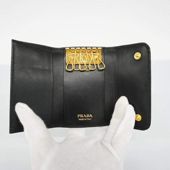 PRADA Key Case Leather Black Men Women - Picture 4 of 9